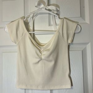 crème off the shoulder american eagle top